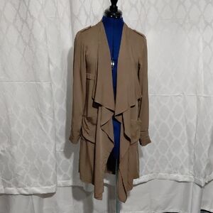 ANGL Brown Draped Cardigan open from size-s